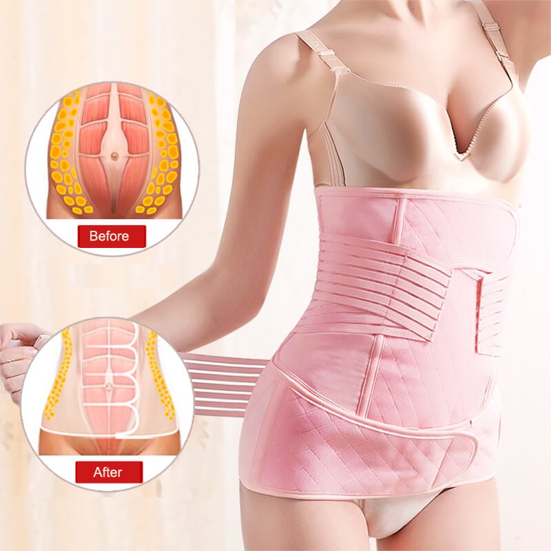 1 postpartum belly band compression belt extra firm waist cincher stomach  wrap after c section - Siamslim